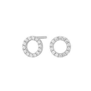 Joanli Rund Sølv ørering med Zirkonia- 8mm 30450680900